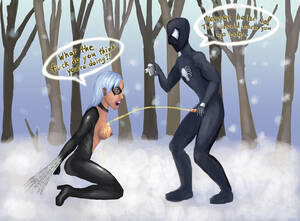 Black Cat Porn Peeing - Rule 34 - black cat (marvel) english english dialogue english text felicia  hardy female hair on head human male marvel mask peeing pissing snow speech  bubble spider-man spider-man (series) topless urine white