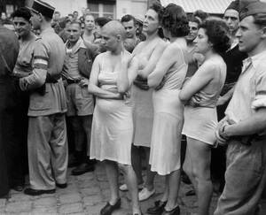 French Nazi Collaborators Women Porn - French women who have been accused of having affairs with German soldiers  are stripped down to their underwear, some with heads shaved, as part of  their public humiliation. 1944 [2269x1837] : r/HistoryPorn