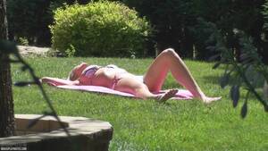 caught sunbathing nude - Nikki Sims sunbathing nude caps @ GirlzNation.com