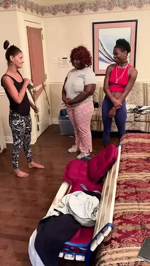 ebony belt spanked ass - White girl gives two black girls a belt spanking | xHamster