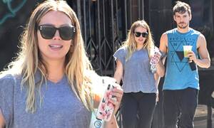 Hillary Duff Porn Captions Porn - Pregnant Hilary Duff enjoys sunshine stroll with boyfriend in LA | Daily  Mail Online