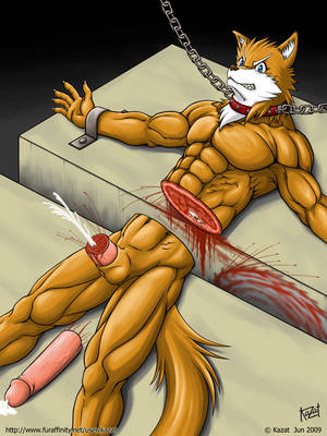 Death Erection Porn - e621 2009 angry bdsm blood blue_eyes bondage bound chain collar cum death  erection exposed_muscle gore grotesque_death