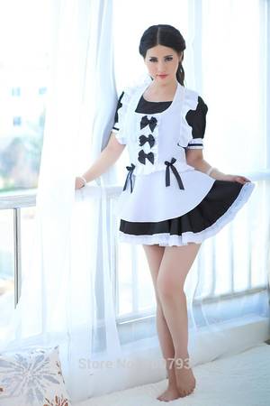 japan sex costumes - Plus Size Sexy Porn Star Fantasy French Maid Lingerie Set Sex Chef Role  Play Game Costume