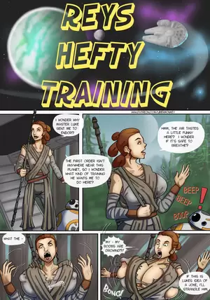 luke skywalker cartoon porn - UberMonkey Rey's Hefty Training (Star Wars) porn comic