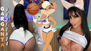 bunny costume - Easter Cosplay Lolla Bunny in tight shorts deepthroating her toy until it  cums on her big boobs - XVIDEOS.COM