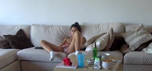 masturbating on couch - [Wife Wank On Porn] Ð¡aught masturbating on couch in panties