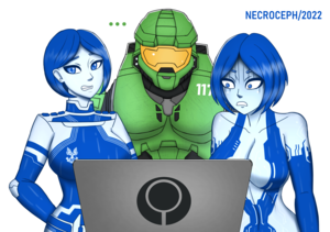 Halo Cortana Porn - I always wondered what are Chief and Cortana's reaction the new Halo  Series, so I decided to draw how they would really feel about it. (Starring  guest star, the Weapon!) : r/halo