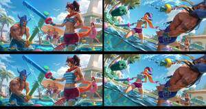beautiful nude beach party - Pool party Fiora original(top) vs censored(bottom) art :  r/LegendsOfRuneterra