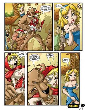 Big Bad Wolf - Big bad wolf deep in tight cartoon pussy of Little Red Riding Hood