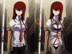bondage clothing hentai - Epresents: Patreon Picked! Under Kurisu Makise's clothes! by EmmaPresents -  Hentai Foundry