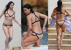 Michelle Rodriguez Porn - Michelle Rodriguez rocks in nude-trick bikini in Cannes - FacenFacts