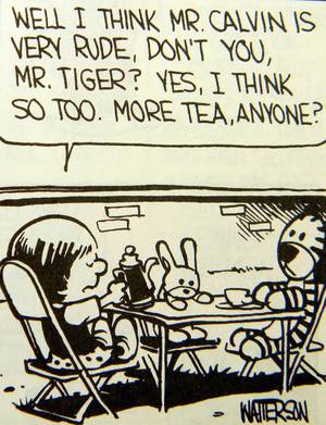 Hobbes And Susie Sex - Calvin and Hobbes, Hobbes' tea party with Susie Derkins
