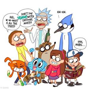 Gravity Falls And Regular Show Porn - Rick & Morty - cartoon mashup gumball regular show gravity falls