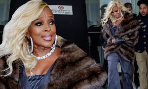 mary j johnson - Mary J. Blige rocks a blue jumpsuit and fur coat for The Late Show with  Stephen Colbert in NYC | Daily Mail Online