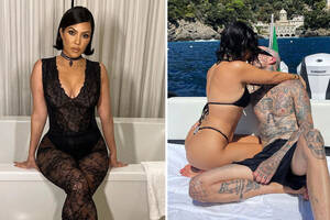Kim Kardashian Ass Captions - Kourtney Kardashian makes x-rated claim in new Poosh post after bragging  about wild sex life with fiancÃ© Travis Barker | The US Sun