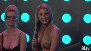 nerdy group sex - Nerdy guy and Playboy girls on a radio show