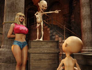 evil rough sex big tits - Cute blonde with huge 3D tits assaulted by evil gnomes | 3dwerewolfporn.com