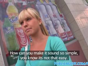 Blonde Public Porn Car - PublicAgent Blonde fucks guy for cash in car