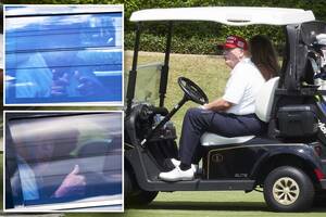 golf loan - Donald Trump golfs away worries as he faces arraignment