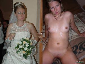 Bride Tits - Nude brides wedding dress on and off showing hot titties and pussy
