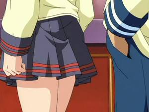 Hentai Schoolgirl Skirt Porn - Handsome schoolgirl in short skirt feels horny
