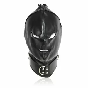 Bondage Mask Porn - Porn Blindfold Lockable Soft Black Leather Gimp Bondage Hood Deprivation  Mask | eBay