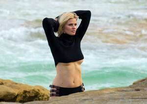 australian beach scenes nudes - Scenes from a nearly nude celebrity model beach shoot