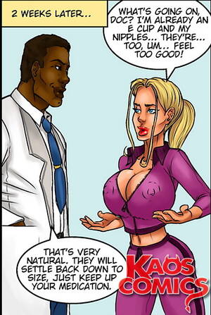 Hot Busty Porn Comic - Hot black doc examines huge enhanced tits of his sexy busty patient in porn  comics!