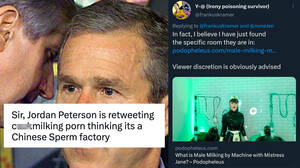 Asian Forced Porn Captions - Jordan Peterson's Chinese Sperm Factory Milking Tweet | Know Your Meme