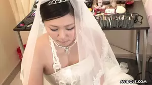 japanese wedding dress fuck - Brunette Emi Koizumi fucked on wedding dress uncensored. | xHamster