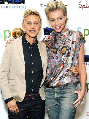 ellen degeneres lesbian fucking - Portia De Rossi (42) and Ellen DeGeneres (57)