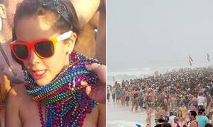 drunk beach naked - Naked Spring Break girl pictured surrounded by men identified by police as  a minor | Daily Mail Online