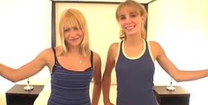 christine exploited college girls threesome - Laila and Kristine sharing a dick both being on their knees | Any Porn