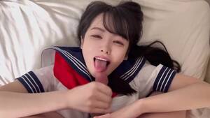 Japanese Schoolgirl Cosplay Blowjob - Blowjob And Facial With Japanese Schoolgirl Cosplay - FAPCAT