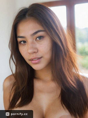 Asian Freckles Porn - Sultry Teen Asian Babe with Big Round Breasts Straddles in Front of Camera  with Messy Haircut and Freckles - Photorealistic Photography | Pornify â€“  Free PremiumÂ® AI Porn