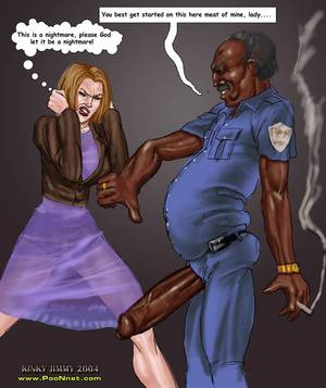 forced interracial sex toons - Negro cop on this black toon porn forced mother and daughter to suck his  phallus