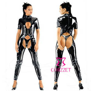 erotic latex sex - Sexy Leather and Latex Open Crotch Bodysuits Costume Cut Out Chest Clubwear  Bodysuit Lingerie For Women