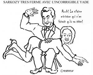 black and white spanking caption - France November 2009 â€“ President Sarkozy spanking Rama Yade, the French  sports minister, who had been criticizing him and the policies of his  government, ...