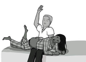 black girl spanked over knee - A dirty story about OTK spanking