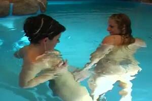 lesbian swimming - Good looking German lesbians having some fun in the pool - Lesbian Porn  Videos