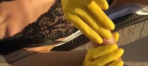 gloved handjob stepmom - Mom In A Yellow Rubber Gloves Handjob - Deviants.com
