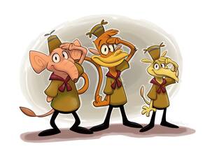 Camp Lazlo Porn - 151283 - safe, artist:orlandofox, lazlo (camp lazlo), elephant, mammal,  monkey, primate, rhino, anthro, camp lazlo, cartoon network, clam (camp  lazlo), male, males only, raj (camp lazlo), salute, trio, trio male -  Furbooru