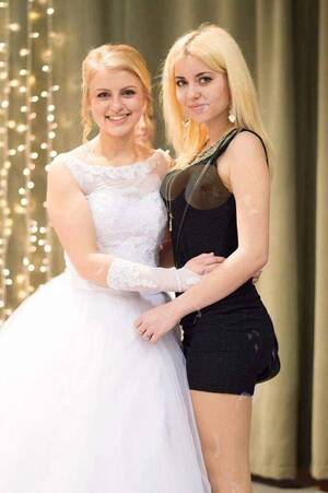 blonde bride cumshot - Sexy bride and her cum covered friend - Cum Face GeneratorCum Face Generator