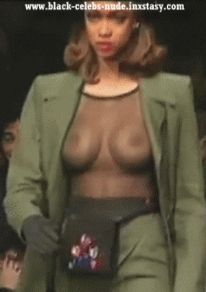 celeb bouncy tits - celebsgif: Black celebrities nude : Tyra Banks tits Tumblr Porn