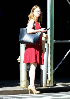 chelsea clinton upskirt - Chelsea Clinton spotted in NYC wearing red dress and nude heels | Daily  Mail Online