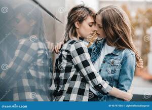 Hot Lesbian Lovers Making Love - Young Lesbian Couple Hugging and Kissing Outdoors Stock Photo - Image of  intimate, homosexual: 96797566