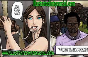 nasty interracial cartoon - I love the taste of your dirty black balls / Slut for ugly black men /  Illustrated interracial