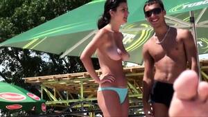beach boobs voyeur - Beach Voyeur Filming A Pretty Amateur Teen With Big Boobs Video at Porn Lib
