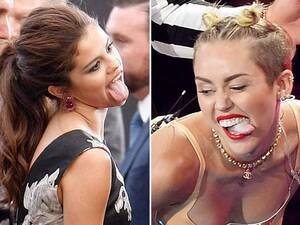 Miley Cyrus Hairy Pussy - Selena Gomez mimics Miley Cyrus at the VMAs - Mirror Online