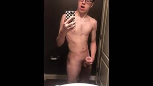 glasses jerk off - 19 Year old College Guy Wearing Glasses Jerks of in the Mirror - Pornhub.com